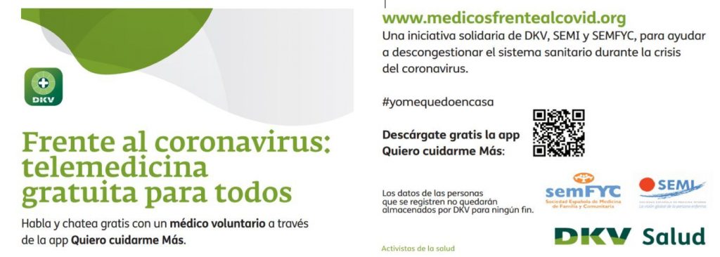 Frente al Coronavirus: telemedicina gratuita